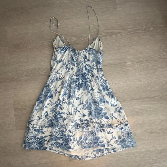Reformation Blue & White Floral Slip Mini Dress - Picture 3 of 3